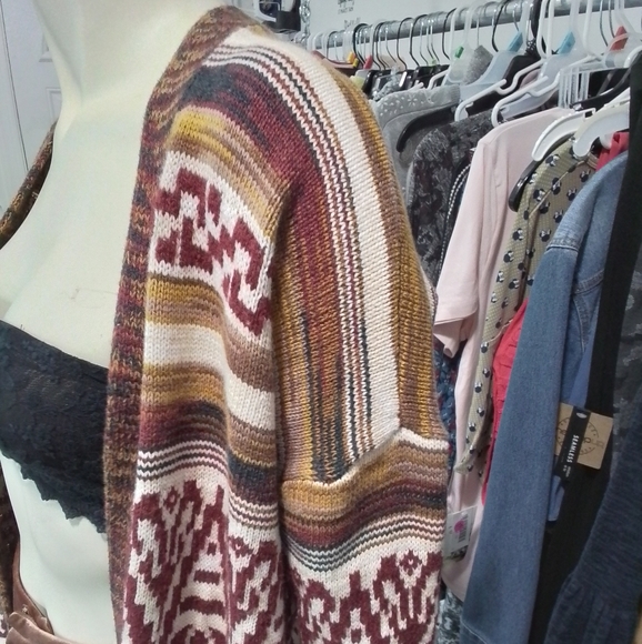 Lucky Brand Aztec Print Long Cardigan NWT - Picture 9 of 16